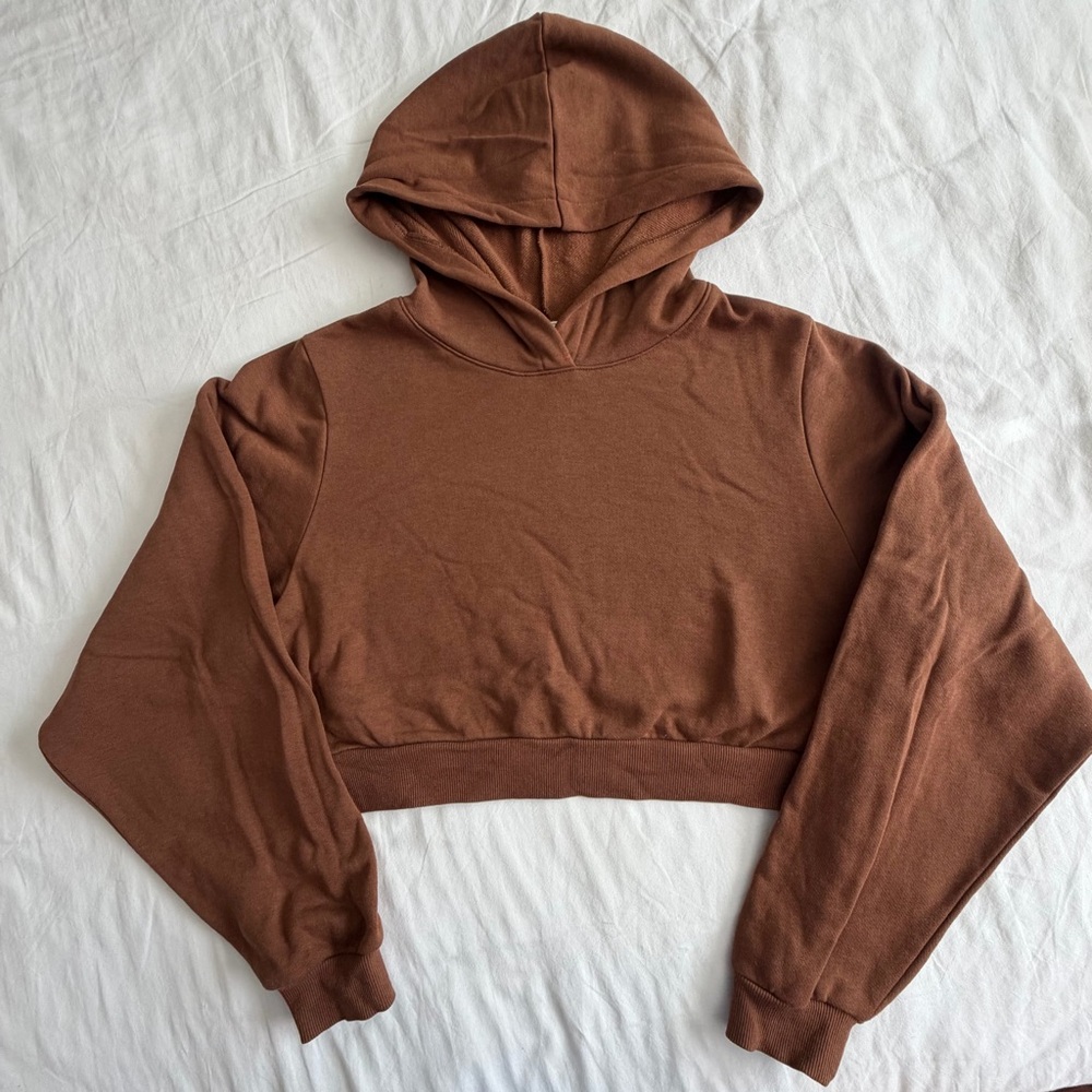 ALO Yoga Cinnamon Brown Cropped Hoodie